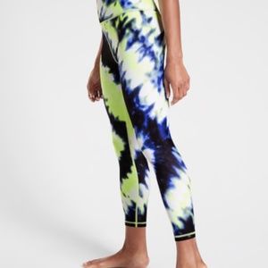 Athleta Tie Dye Elation 7/8 Tight Cobalt Blue